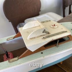 Bateau en bois jouet modèle LANGCRAFT vintage du Japon 1 moteur électrique