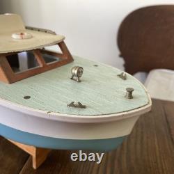 Bateau en bois jouet modèle LANGCRAFT vintage du Japon 1 moteur électrique