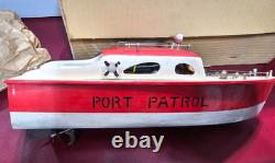 Bateau en bois jouet modèle à moteur japonais Rico Port Patrol boîte Japon