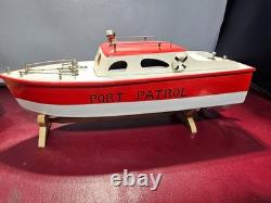 Bateau en bois jouet modèle à moteur japonais Rico Port Patrol boîte Japon