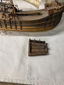 Bateau en bois modèle Santa Maria de science populaire antique 20 pouces de long