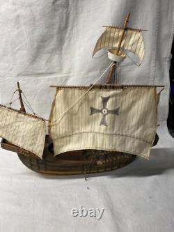 Bateau en bois modèle Santa Maria de science populaire antique 20 pouces de long