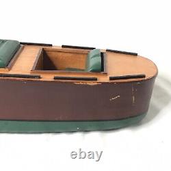 Bateau en bois pour étang Vintage Décor nautique Modèle 24 dans Yacht MCM Cabine Art populaire Jouet