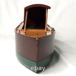 Bateau en bois pour étang Vintage Décor nautique Modèle 24 dans Yacht MCM Cabine Art populaire Jouet