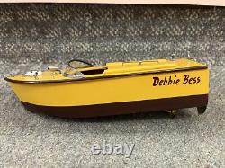 Bateau en modèle réduit en bois vintage rare fabriqué au Japon, jaune, Debbie Bess St