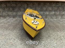 Bateau en modèle réduit en bois vintage rare fabriqué au Japon, jaune, Debbie Bess St