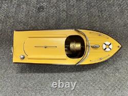 Bateau en modèle réduit en bois vintage rare fabriqué au Japon, jaune, Debbie Bess St