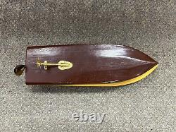 Bateau en modèle réduit en bois vintage rare fabriqué au Japon, jaune, Debbie Bess St