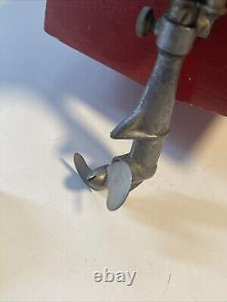 Bateau jouet en bois vintage IMP avec moteur de bateau hors-bord électrique modèle (JAPON) TYPE SPÉCIAL