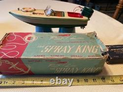 Bateau jouet modèle à batterie Vtg Fleet Line Spray King années 50 Japon boîte impeccable Bateau jouet modèle à batterie Vtg Fleet Line Spray King années 50 Japon boîte impeccable