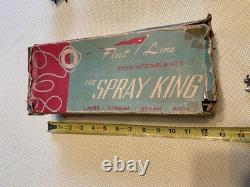 Bateau jouet modèle à batterie Vtg Fleet Line Spray King années 50 Japon boîte impeccable