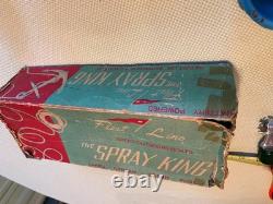 Bateau jouet modèle à batterie Vtg Fleet Line Spray King années 50 Japon boîte impeccable