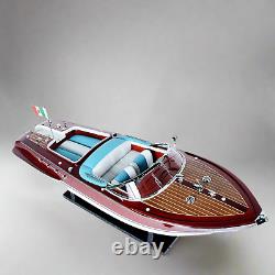 Bateau modèle Riva Aquarama fait main entièrement assemblé en acajou hors-bord 26,5