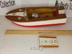 Bateau modèle en bois Vintage Toytime, à piles, fabriqué au Japon, non testé, avec boîte