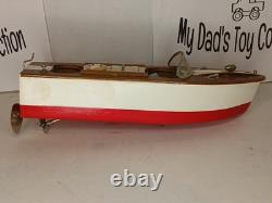 Bateau modèle en bois Vintage Toytime, à piles, fabriqué au Japon, non testé, avec boîte
