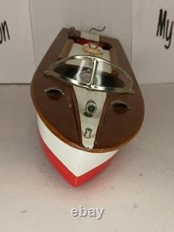 Bateau modèle en bois Vintage Toytime, à piles, fabriqué au Japon, non testé, avec boîte