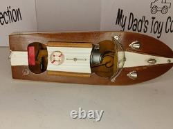 Bateau modèle en bois Vintage Toytime, à piles, fabriqué au Japon, non testé, avec boîte