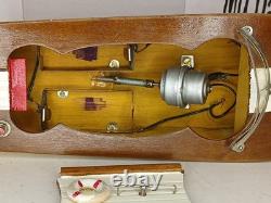 Bateau modèle en bois Vintage Toytime, à piles, fabriqué au Japon, non testé, avec boîte