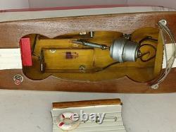Bateau modèle en bois Vintage Toytime, à piles, fabriqué au Japon, non testé, avec boîte