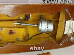 Bateau modèle en bois Vintage Toytime, à piles, fabriqué au Japon, non testé, avec boîte