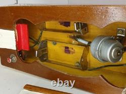 Bateau modèle en bois Vintage Toytime, à piles, fabriqué au Japon, non testé, avec boîte