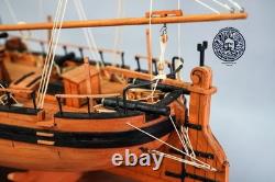 Bateau modèle en bois à voile en bois de poirier, Canot gaff hollandais 164 490mm 19,3