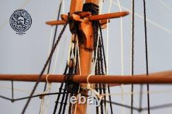 Bateau modèle en bois à voile en bois de poirier, Canot gaff hollandais 164 490mm 19,3