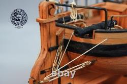 Bateau modèle en bois à voile en bois de poirier, Canot gaff hollandais 164 490mm 19,3