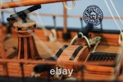 Bateau modèle en bois à voile en bois de poirier, Canot gaff hollandais 164 490mm 19,3