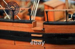 Bateau modèle en bois à voile en bois de poirier, Canot gaff hollandais 164 490mm 19,3