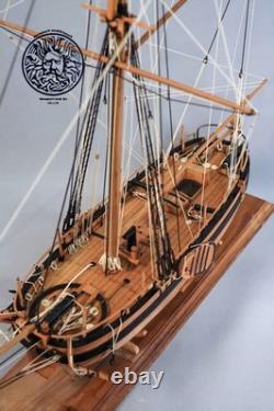 Bateau modèle en bois à voile en bois de poirier, Canot gaff hollandais 164 490mm 19,3