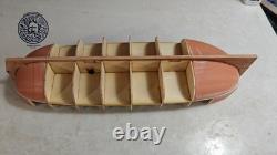 Bateau modèle en bois à voile en bois de poirier, Canot gaff hollandais 164 490mm 19,3