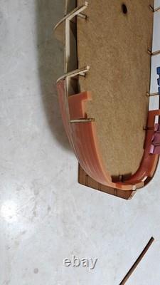 Bateau modèle en bois à voile en bois de poirier, Canot gaff hollandais 164 490mm 19,3