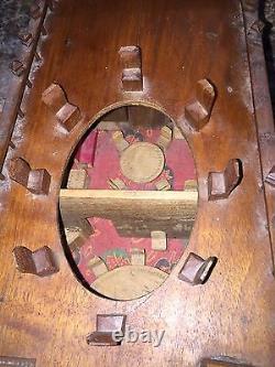 Bateau-modèle en bois de noix sculpté à la main vintage RARE, maison du Cachemire, Inde
