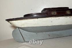 Bateau modèle en bois fait main FolkArt Mary Jane antique