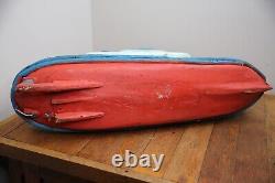 Bateau modèle vintage en bois Art populaire de pêche Yacht homard 32 ancien antique