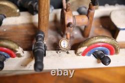 Bateau modèle vintage en bois, navire d'art populaire, bateau pirate avec canons, 58 pièces, réparation ancienne