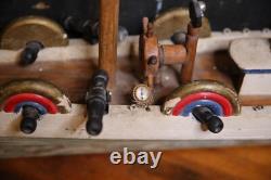 Bateau modèle vintage en bois, navire d'art populaire, canon de bateau pirate, 58 pièces, réparation ancien
