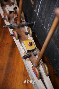 Bateau modèle vintage en bois, navire d'art populaire, canon de bateau pirate, 58 pièces, réparation ancien