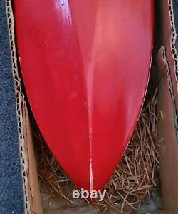 Bateau moteur vintage ITO G4 Cruiser modèle jouet en bois vert dans sa boîte d'origine années 1950