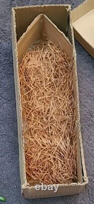Bateau moteur vintage ITO G4 Cruiser modèle jouet en bois vert dans sa boîte d'origine années 1950