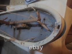 Bateau vintage fait main, modèle de bateau en bois de 39 pouces de long