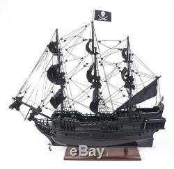 Black Pearl Caribbean Pirate Tall Ship 20 Construit En Bois Modèle Voile Bateau Assemblé