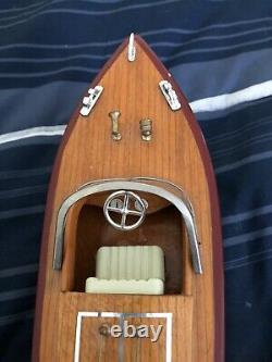 Bois Vintage Inboard Runabout Boat/ Stand Chris Craft Modèle Bateau