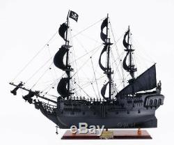 Caribbean Black Pearl Pirate Ship Grand Modèle En Bois 35 Voilier Bateau Intégré