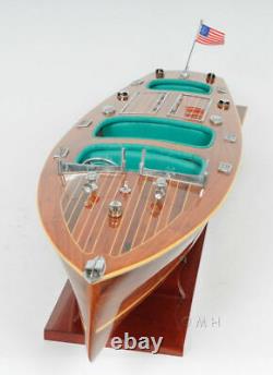 Chris Craft Triple Cockpit Speed Boat Modèle En Bois 32 Vernis À La Main