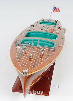Chris Craft Triple Cockpit Speedboat 32' Wood Model Ship Assemblé