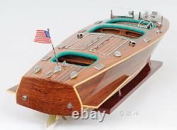 Chris Craft Triple Cockpit Speedboat 32' Wood Model Ship Assemblé