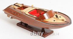 Classic Runabout Speed Boat Wood Modèle 16 Bateau À Moteur Artisanal Entièrement Construit Nouveau