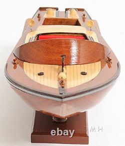 Classic Runabout Speed Boat Wood Modèle 16 Bateau À Moteur Fabriqué À L’aide Entièrement Construit Neuf